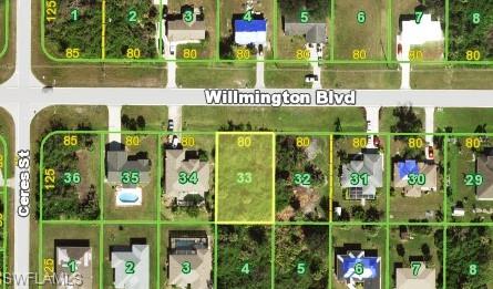 Build your new home on this residential lot located on Willmington Blvd in Port Charlotte. This standard lot is situated in Flood Zone X (no flood insurance required) and is located in an established neighborhood with nearby homes and new construction. Conveniently located close to shopping, dining, schools, medical facilities, and major roadways including US-41 and I-75. No HOA or deed restrictions. A great opportunity for future construction or investment.