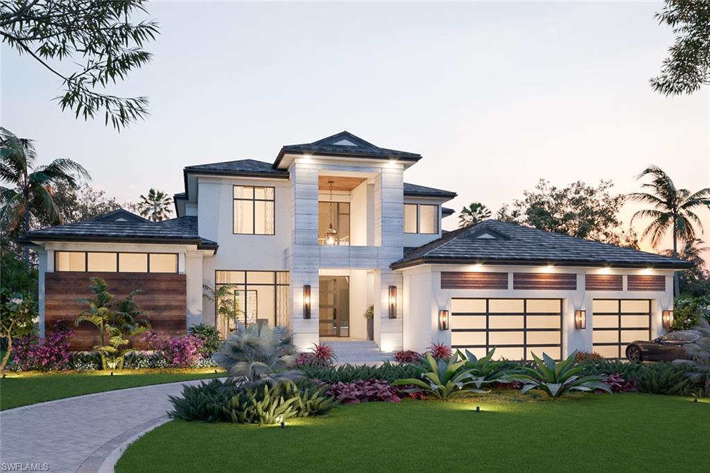 Location, lifestyle and luxury. Contemporary elegance meets warm functionality in this new construction
home slated for a Fall-2023 completion. Set on the navigable waters of Aqua Cove with gracious water
frontage and close to the white sandy beaches, this home showcases a quintessential Florida lifestyle.
Quality built by Wilbrett Construction, timeless architecture by Boyatt Design, and tasteful design
appointed by Adelyn Charles Interiors, the residence is approximately 6,000 square feet, outfitted with
Andersen windows and an expansive layout for modern living. Beyond the entry, the great room with
intricate ceiling details flows into the striking kitchen adorned with custom Ruffino cabinetry, Wolf/Sub-
Zero appliances, a butler’s pantry, and a glassed wine cellar. The main floor master suite showcases
luxurious walk-in closets and a spacious spa-like bath with a freestanding tub and walk-in shower. The
upper floor offers generous en-suites surrounding a living area with a wet bar and a covered balcony
overlooking the wide water views. Resort-style infinity pool with spa and sun-shelf, firepit, covered
loggia with remote-controlled screens/shutters, and an outdoor kitchen allow for seamless integration
of the indoor and outdoor living space, perfect for entertaining. Superb location with proximity to the
celebrated shops and restaurants of Downtown Naples’ Third Street South.