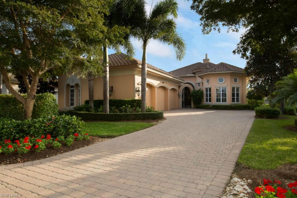 This home shows like a model and includes many upgrades. Fantastic southwest exposure on the water with a boat dock. Volterra (built by DIVCO) is a detached single family villa home within walking distance to the beach club. Over sized three car garage with workshop area.  Laundry Room has special features. Designer touches in the finish work with all the right touches for an easy move in. All electronics stay with many safety features. The den as a built in desk with ample electronic accessibility.  Over-sized master bedroom has separate sitting room area.  Pool area is over sized in the villa home.  Perfect full time or part time residential opportunity in the award winning community..