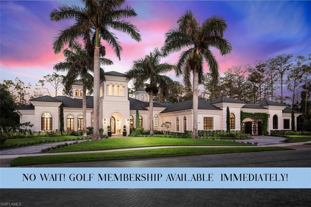 IMMEDIATE GOLF MEMBERSHIP AVAILABLE WITH THIS SALE (SKIP THE WAITLIST)! BUYER SAVES $225K ON GOLF INITIATION FEE BY TRANSFERRING SELLER'S GOLF MEMBERSHIP! Fully renovated, state-of-the-art estate situated in the highly sought-after Quail West community in Naples. This masterpiece sits on a nearly 1-acre lot with beautiful golf course views, a park-like setting & one of SWFL’s finest outdoor entertainment areas with resort-style pool/spa, water features, state-of-the-art outdoor kitchen/bar & super screen picture window enclosure. Designed for ultimate enjoyment, the outdoor kitchen and bar offer seating for nine, featuring exquisite Taj Mahal granite, a grill, cooktop, burners, dishwasher, fridge, and a cocktail station. Inside, no detail has been overlooked, with European oak hardwood floors, & brand newly redesigned high-end furnishings & decor, custom designer wall coverings throughout, impressive distinctive light fixtures & luxurious custom draperies. Boasting 4,972 sq ft of living space, this home offers 4 spacious bedrooms, a spacious bar room with a 650 bottle wine wall (could also be converted back to a den), stunning formal dining room, a large laundry room with plenty of storage, and two 2.5-car garages with a motorized gate. Immaculately maintained, the property features hurricane impact windows, new hot water heaters, 3 new HVAC units (2022), 2 generators, a water filtration system, smart home automation with Lutron lighting, and a Sonos sound system. The chef's kitchen is a true culinary masterpiece, with pristine white cabinetry, high-end granite countertops, an oversized island, expansive walk-in pantry, and top-tier appliances, including a Thermador double oven, dual Viking dishwashers, Sub-Zero refrigerator drawers, Dacor microwave, and a Wolf gas cooktop with a hood. The primary suite serves as the perfect retreat, offering stunning views of the pool area and golf course. Its spa-like bathroom features dual vanities, a makeup vanity, a standalone soaking tub, and a luxurious frameless glass shower with a bench. Quail West is known for its world-class amenities, including two championship golf courses, a newly renovated 100,000 sq ft clubhouse, a Racquet Sports complex, an indoor lagoon-style Junior Olympic pool, a variety of dining options, a state-of-the-art fitness center, and a full-service salon and spa with a sauna. Just minutes from Barefoot Beach, Mercato, Waterside Shops, and Naples’ iconic 5th Avenue, this prestigious community offers easy access to RSW and Naples airports.