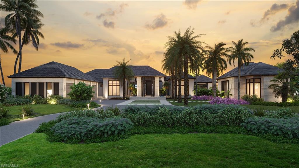 Situated on nearly an acre with 142' of waterfront this incredible, new construction opportunity has been creatively designed by Stofft-Cooney Architects, exquisitely appointed by NP Interior Design, Inc. and masterfully orchestrated by BBA Development, Inc. Offering over 8,400 square feet of AC space on a single level this home will live graciously. Floor to ceiling glass affords long water, western vistas down Runaway Bay, and floods the home with an abundance of natural light throughout. The covered and uncovered outdoor living areas are spectacular in scale with the massive pool and spa beyond. A separate Guest House on the north side of the grounds gives the front elevation a tremendous presence from Galleon Drive. The 4 bay garage has been designed to accommodate lifts for a total of 8 car capacity. The finest in materials, systems and selections have been made down to the smallest of details to provide peace of mind for the longevity and value of the property. . A direct Port Royal membership property. Price is firm.