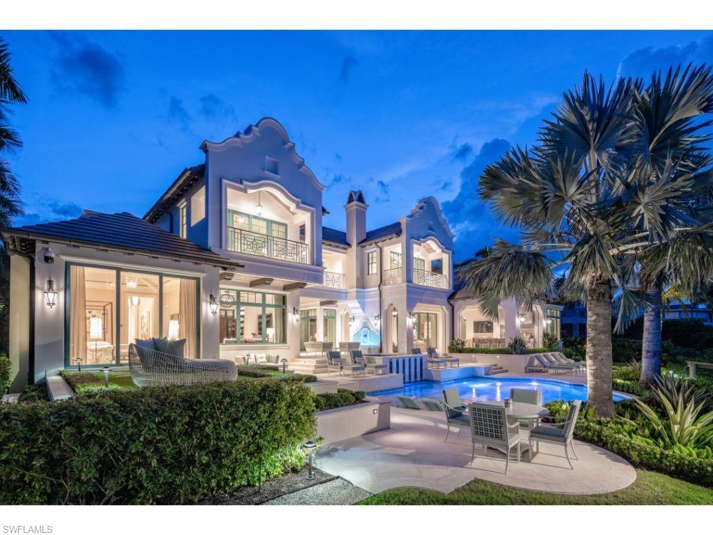 A very rare offering is now available! Situated on one of the best waterfront sites in Port Royal, this Rum Row property enjoys spectacular long water views from its approximately 130 foot of shoreline (as per plat and/or deed). Built by London Bay Construction, Inc. and designed by Stofft Cooney Architects, LLC, this home was thoughtfully configured to take optimal advantage of exceptional water views from luxurious vantage points inside the residence and from the extensive outside entertainment areas as well. With its sophisticated, yet spirited interior design by Anthony Catalfano Interiors, there is a balance and harmony, which promotes the joy of living. The generously sized rooms are most comfortable, each with a charm all their own. All rooms have exceptional finishes. The owners personal rooms, on the first floor, emphasize privacy. Guests can sleep in a separate cabana or one of the three magnificent bedrooms on the second level of the home, two of which have outside balconies with glorious views over the wide waters of Galleon Cove. One of the most remarkable homes ever to come on the market in Port Royal.