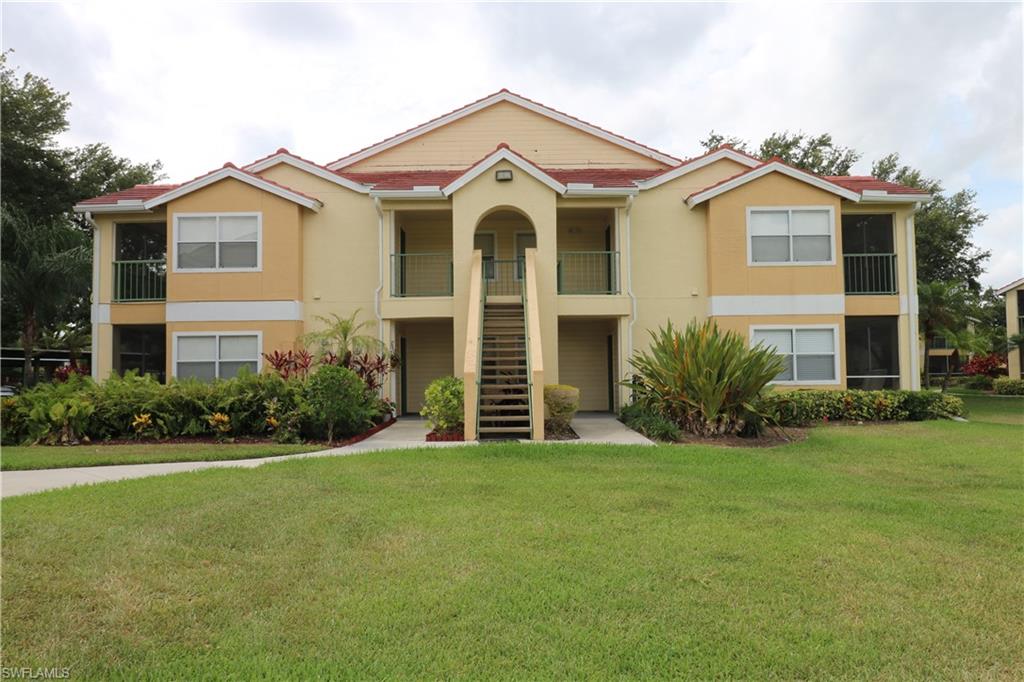 This well-maintained 2 Bedroom/2 Bath end unit offers vaulted ceilings and an open layout with access to a screened oasis. The lanai features scenic water views of a pond with fountain. It provides the perfect backdrop for your morning coffee or afternoon snack. The master bedroom boasts a walk-in closet, room for a king-sized bed, and attached bath with walk-in shower. The 2nd bedroom includes excellent storage space and natural light. The fully-equipped kitchen provides a new oven/range ready to prepare your favorite meals along with microwave for convenience and dishwasher for easy clean-up. Laundry room is equipped with washer and dryer. The building recently got a new roof and sidewalks are being maintained as well. Venetian Palms amenities include two pools, spa, clubhouse, gym, tennis courts, volleyball, and play ground. It is a short walk or drive to many restaurants and shopping centers and under 20 miles to multiple beaches.