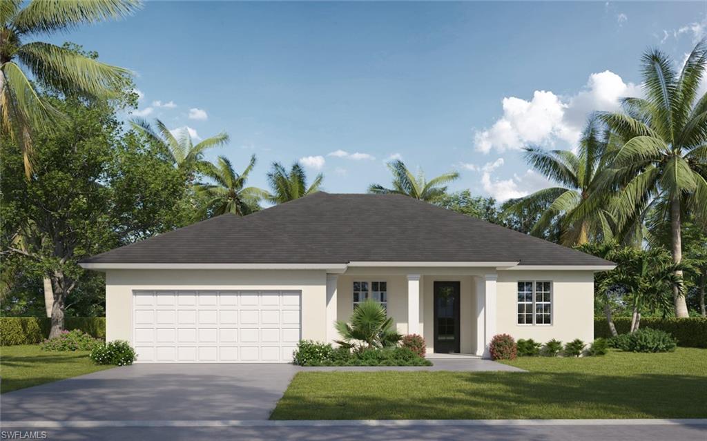 Here is your opportunity to own a Brand New Home, our Emerson Model, currently under construction on an oversized corner lot (.35 acre) in Lehigh. This property sits at the end at the dead of a large canal with 2 stunning Oak Trees, one in the front and one in the rear. This awesome open / split floor plan boasts, 3 bedrooms, 2 baths, plus a private den, 2 car garage, screened in lanai under truss with hurricane panel across the rear to enclose lanai. This home will include 9' 4" ceilings throughout with 10'4" trays in the great room, den, dining and the master, 8' doors throughout. Tons of natural light and all window openings are being waterproofed with a concrete sealer. An amazing peninsula to serve up great entertaining, all solid surface countertops throughout, including bathrooms. LED lighting throughout, real wood shaker cabinets in kitchen and bathrooms, stainless steel kitchen appliances, luxury vinyl planks throughout. Estimated completion Jan/Feb 2022.