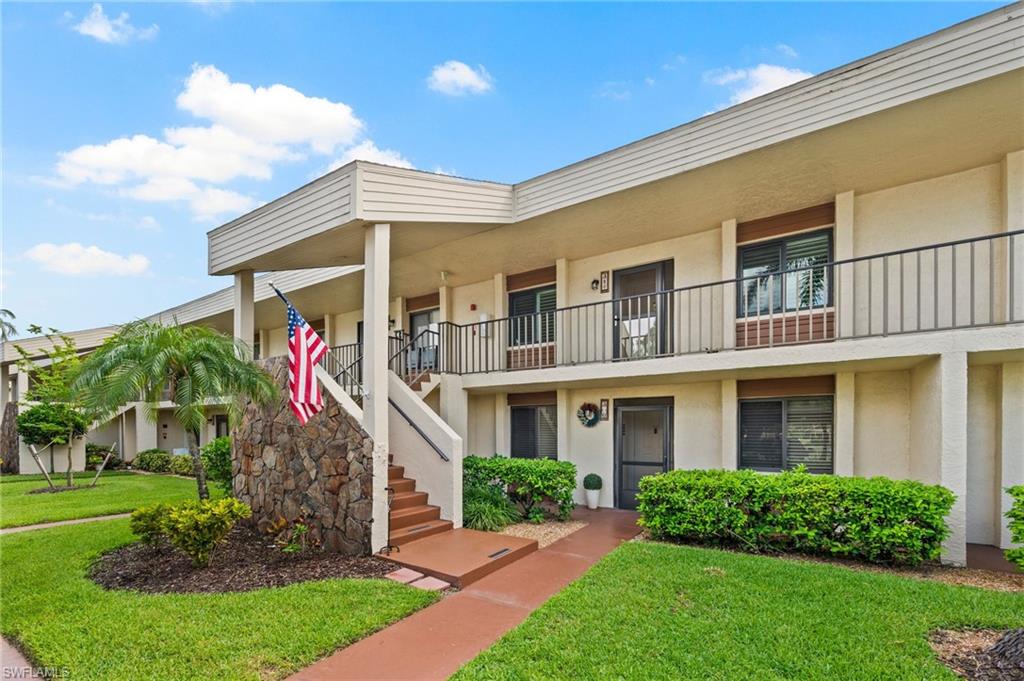 Hurry! This is the Cross Creek Country Club condo in desirable Wyldewood Village that you've been waiting for!! This 2B+Den model is one of the largest available (1,268 sf under air!), is on the 2nd floor with soaring vaulted ceilings and features one of the best golf & lake views in the community! UPDATED thru out with IMPACT Windows and Sliders, Granite Island kitchen featuring upgraded appliances incl. double oven, quiet D/W and more, Newer AC (2021), Newer Washer (2022) & Brand New Wtr Htr (2026), Plantation Shutters thru out, beautiful wood laminate and tile flooring, Freshly painted thru out, all new fans, all new hardware on doors, Updated granite baths w glass doors, electric blinds in master bedroom. Wonderful split plan with a front den area, private bedroom and guest bath, indoor laundry, kitchen opens onto the spacious great room featuring a wall of sliders that open up to the large (9x20), tiled, air conditioned lanai featuring a wall of impact sliders. Large primary bedroom suite features an updated bath, walk in closet, sliders to lanai and beautiful golf/water views! Furniture Negotiable. Covered Parking. Just steps out your front door to one of the 2 htd pools and hot tubs in community and socializing with your neighbors! Low fees INCLUDE Bundled Golf for 2, Cable & Internet, Water & Sewer, Insurance, Pest Control, Pickleball, Tennis, Bocce, Restaurant/Pub and all kinds of Social Events to fully enjoy the SW Florida lifestyle! No Flood Zone, No CDD or City property taxes. Great S. Ft Myers location, close to Shopping, Dining, Whole Foods plaza, Gulfcoast Hospital and medical complex, I-75, SWFL Int'l airport and a short drive to area beaches! Community Lake Assessment is paid in full!