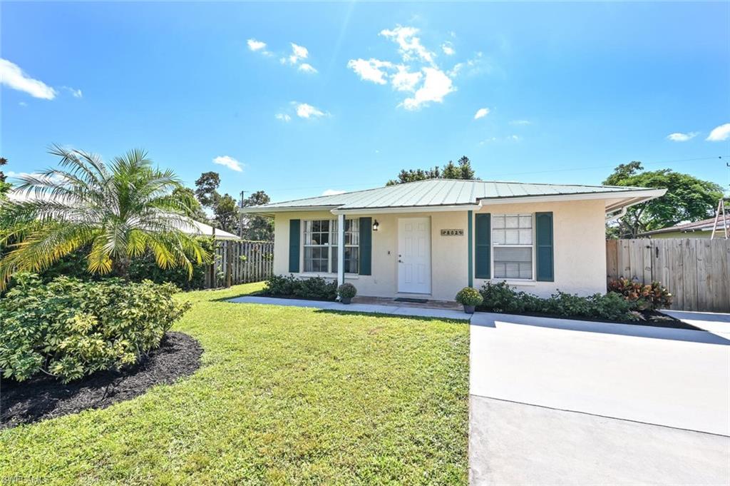 LOCATION, LOCATION, LOCATION! A Great Investment Opportunity. “NO HOA” This “NEWLY RENOVATED” 2 bedroom 1 bath Single family home is conveniently located in NAPLES PARK. Enjoy a charming kitchen with beautiful white cabinets, stainless steel appliances & luminous sliding glass doors leading to an outdoor dining patio. This exquisite home has an amazing back yard with plenty of room for a pool as well as being completely fenced in. The fenced in backyard is great for privacy and pets! Metal roof approx. 12yrs old, Kinetico Water System, “Brand New” water heater. Ideally located in North Naples just minutes away from Award winning Beaches, Wiggins Pass State Park, Fine Dining and Shopping at the sought-after Mercato and Waterside shops.