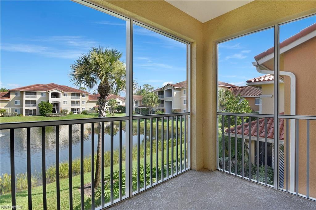 LOCATION, LOCATION, LOCATION! Wonderful condo with peaceful views of lake and water feature. Open floor plan, features newer appliances, granite countertops, lots of cabinets, light & bright. In unit full size laundry room, over Sized Bedroom & Bath with large walk in closet for lots of storage! Impact Resistant Windows, great enclosed Lanai.   Bella Casa is a gated Mediterranean style luxury condo development with picturesque lakes, located in the highly desirable Daniels Corridor of South Fort Myers.  Amenities include a lagoon-style heated pool, spa, fitness center, lighted tennis courts, community garden, clubhouse and an outdoor living area with a double sided fireplace.  Convenient access to Bell Tower Shops, Fort Myers Beach, RSW Airport and more.  Convenience and Luxury rolled into one!