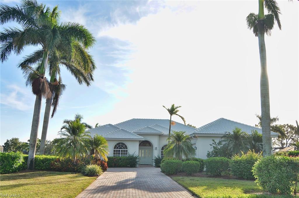 Large estate home on an over sized lot. Major improvements in 2017 that include; Interior painted,  new tile roof, new Air conditioning system and new whole house plumbing system. This Stunning pool home was built for entertaining and is located in the much sought after Estero Country club at the Vines.  Upgraded granite kitchen and custom pool with a gorgeous lake and golf course view. This spacious one story 2800+ sq foot home offers 3 bedrooms plus a den, 2 1/2 baths, formal dining, formal living and huge family room. (large) laundry room and over sized garage that includes a golf cart garage door. The electric hurricane shutters on the lanai are an added feature.  Just minutes away from the Airport, FGCU, Gulf Coast Town Center, Coconut Point Mall, Miromar Outlets, and beautiful white sandy beaches.
  Like a beautiful sanctuary, the amenities at Estero Country Club include a terrific and fun golf course which the designer, Gordon Lewis, calls one of his best. The sports, tennis and fitness programs are friendly and fun. Wellness is a way of life  And, you have a nature preserve at your back door.