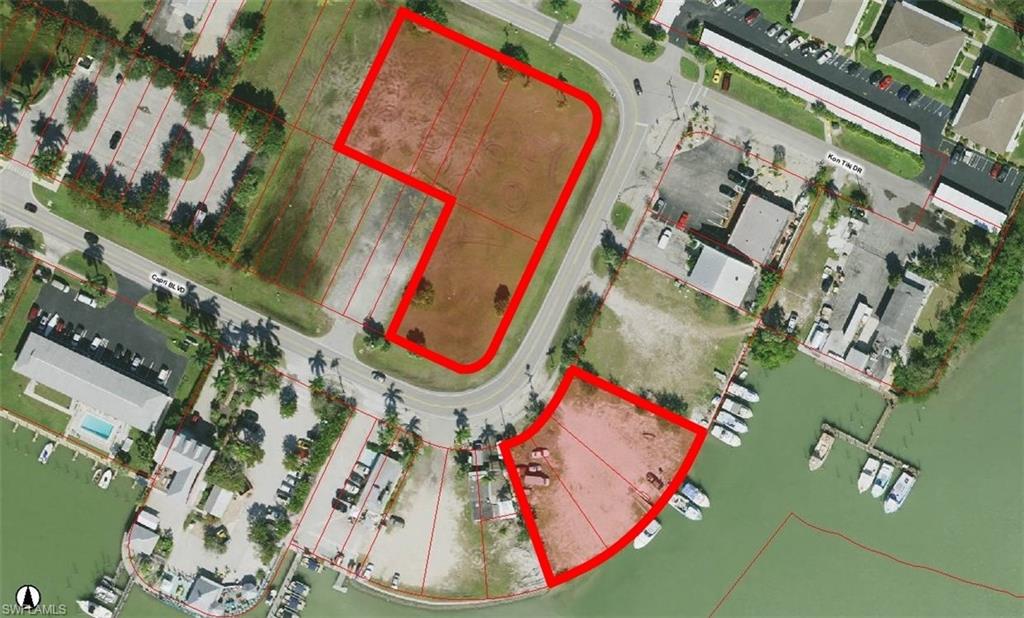 Rarely available commercial property on Isles of Capri. Includes 8 parcels - waterfront lots 545, 546, 547, 548 (225' of water frontage), inland lots directly across - lots 485, 486, 487, 488, 489, 490, 491. Zoned C-3, this property can be used for restaurant, retail, marina and more! See attachments for platted lot information & map for measurements. Tax Amount reflects combined tax for all 8 parcels. Inland acreage is 1.13 acres. Waterfront is 0.57 acres.