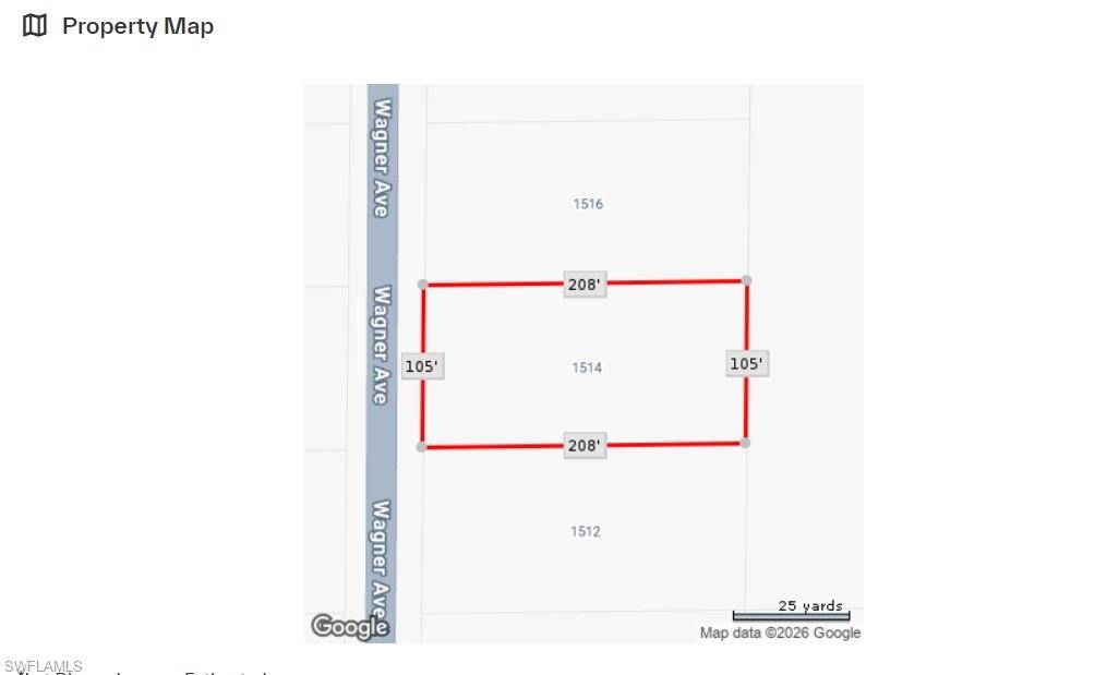 Oversized half acre building site in Lehigh Acres.
