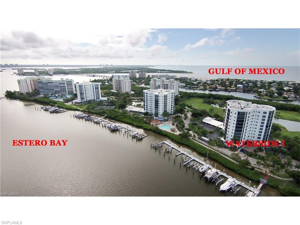 BAY VIEW FROM THIS LOWER FLOOR CONDO HOME AT WATERSIDE! You'll be pleasantly surprised that for this LOWEST PRICE IN THIS WATERFRONT LUXURY Community you not only will have a Water View, but An Extended Outdoor Terrace ( allowing planters for gardening if you like it !), And 11 Foot Ceilings Too! SPACIOUS 2 bedroom and 2 bath floor plan with a privacy door for your Guests! The CONDO offers neutral colors and is ready for your Decorating touches and Updates , but Seller priced it Low to allow buyer to Customize! Located on the south end of Fort Myers Beach for quick exit to Naples, Bonita Springs and The Airport,  It offers just a SHORT WALK OR BIKE RIDE TO THE DEEDED BEACH ACCESS, SHOPPING, MARKET & RESTAURANTS! THE RESORT STYLE AMENITIES INCLUDE: Pool and Spa, Fitness ctr, Private Deeded Beach Access & Fishing Pier, Guest Suites for Visitors ( ON YOUR FLOOR!), Saunas, Tennis! Did we mention the WHITE SAND BEACH that we are known for? It’s PARADISE! BOAT SLIPS AVAILABLE FOR PURCHASE. Make it your home, your Vacation retreat, or use as investment. CALL TODAY.