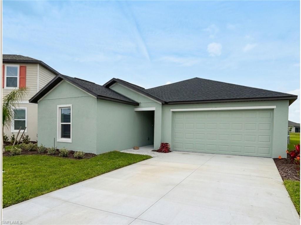 Welcome to this brand-new 2026-built home in the desirable Crane Landing community! This thoughtfully designed single-story residence offers 4 bedrooms, 2 bathrooms, a 2-car attached garage, and 1,824 sq ft of living space with an open-concept floor plan that seamlessly connects the kitchen, dining, and living areas. The modern kitchen features stainless steel appliances, contemporary cabinetry, and a spacious center island, making it perfect for both everyday living and entertaining. The split-bedroom layout provides added privacy, with the primary suite offering a walk-in closet and a private en-suite bath. Three additional bedrooms provide flexible space for family, guests, or a home office. Enjoy the covered lanai and the comfort of brand-new construction in one of North Fort Myers' fastest-growing communities. Crane Landing offers exceptional amenities, including pickleball and tennis courts, basketball court, playground, fishing pier, scenic lakes, walking paths, and beautifully maintained green spaces. Conveniently located near Downtown Fort Myers, Cape Coral, shopping, dining, schools, and major roadways. Available for an annual lease. Unfurnished. Pets considered with approval.