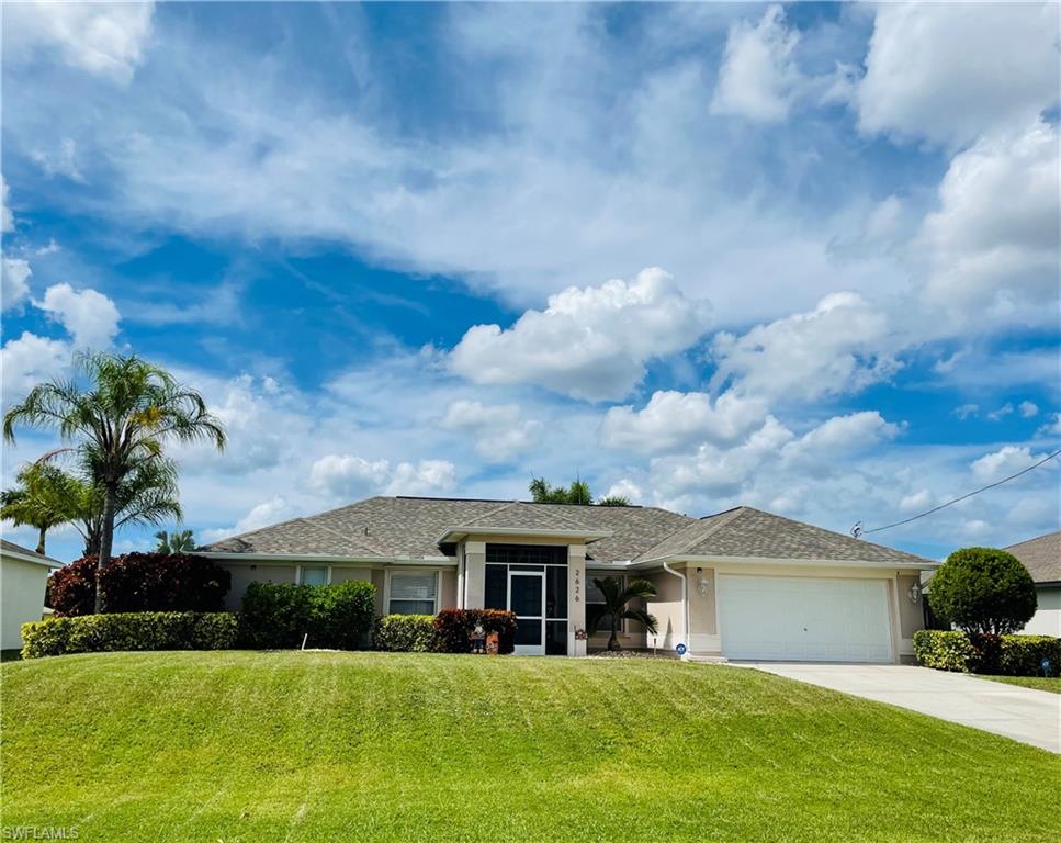 POOL home is immaculate and won’t last long! ONE YEAR OLD ROOF! BRAND NEW ACCORDION SHUTTERS IN FRONT AND BACK! COMMERCIAL GRADE NEW WATER HEATER! This 3 bedroom, 2 bathroom home features upgrades galore! This home comes with granite countertops in kitchen and bathrooms, crown molding and brand new carpeting in bedrooms, custom cabinets in the kitchen and laundry, AND stainless steel appliances. Enjoy a cup of coffee or dip in the pool with perfect western exposure to ensure sunshine during the day and gorgeous SWFL sunsets at night. You will also love the mature landscaping and well-manicured lawn. Very close to schools, dining, and shopping galore! Schedule your showing today. This home is a must see!