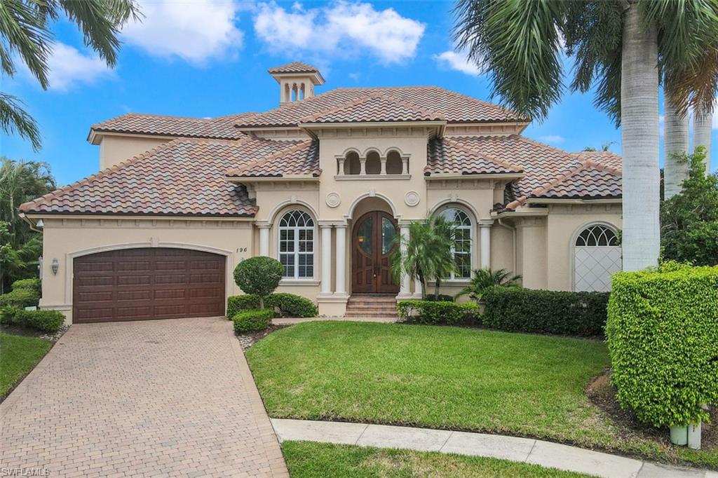H19 -  Timeless Marco Island!! Gorgeous tip lot home offers 171' of direct access waterfront off the Marco River.  Wide water views and stunning sunrises are the best way to start each day! The generous floorplan includes large living areas and multiple dining areas both inside and out. The chef will love the kitchen which includes double wall ovens, elevated dishwasher, gas cooktop, granite counters and desk area. The executive office/den boasts hardwood flooring, plantation shutters and crown ceiling. French doors lead you into the private master bedroom.  Views of the pool and the expansive waterfront can be seen from the full wall pocketing sliders. There are dual walk-in closets, a large center tub and huge shower. First floor waterfront Guest suite is very private with an ensuite bath and walk in closet. The upper level hosts 3 more beautiful waterfront bedrooms, all with ensuite baths and access to the shared balcony.  The garage is very deep allowing plenty of room for your Florida toys! The large Infinity pool overlooks the vast waterfront and dock.  The roof is new and the windows and doors are impact resistant. This is the home you’ve been waiting for!