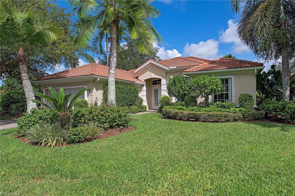Gorgeous single-family home with lovely poolside and lake view in the convenient Augusta Falls neighborhood. An elegant foyer opens to the inviting living area with crown moldings, beautiful wood and tile flooring with numerous architectural details throughout, including 12-foot ceilings. Direct access to the lanai and pool area from the living room and master bedroom. Fully furnished with custom details, the built-in cabinetry is superior and gives a sophisticated and polished atmosphere. Spacious master suite with two walk-in closets and white custom cabinetry. Professionally decorated, the window treatments are superior. Custom linens and other design elements included. The spacious family room is open to the kitchen and overlooks a large lanai with a charming lake view. This beautiful three-bedroom, two-bath home has volume and tray ceilings, rounded corners, extra recessed lighting, custom built-in cabinets in the den. Augusta Falls has its own private community pool two doors down. Roll-down shutters for the front and back of the house, manual shutters for the sides. Country club membership is available but not mandatory. A delightful home in a spectacular gated community.