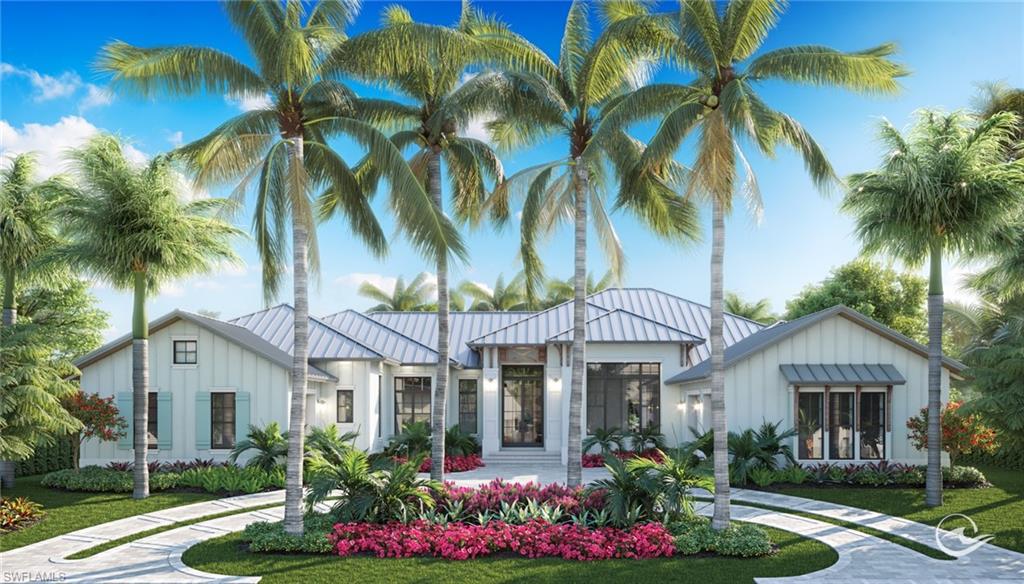 Lakefront. Gracious. Spa-like. Filled with light, soaring ceilings, gorgeous millwork, and organic finishes, this thoughtfully crafted Stofft Cooney/Knauf Koenig/Calusa Bay preconstruction masterpiece delivers on every level. Custom floor to ceiling cabinetry and a huge island with adjoining gathering table create a chefs kitchen with lounging area, wet bar with wine storage, and morning bar. The great room with spectacular feature wall, and adjacent triple French doors overlook the 45' lap pool and gorgeous lake beyond. A stunning master wing, 3 generous guest suites, and a tastefully accented club room complete the interior. The backyard oasis with lakefront 45’ swimming pool, spa complements generous outdoor living with TV, fireplace, and outdoor kitchen. Three garages and over 7000 ft.² of total living space complete this Crestron smart home. Simply no detail overlooked in this gracious, coastal lakefront retreat. Gated community of Georgetown. Amenities include private access to 3 miles of white sand beaches; 2 beach clubs with dining; an active tennis program; 27 holes of golf and more. Moments from Waterside, Artis-Naples, Mercato.