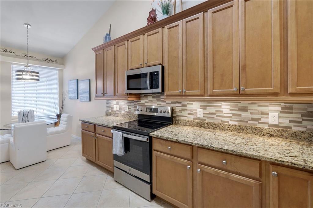 Experience the exceptional lifestyle of Vasari Country Club, one of Southwest Florida’s most sought-after bundled golf communities. Beautifully maintained and thoughtfully updated, this turnkey furnished residence offers a peaceful private preserve view, soaring volume ceilings, and an ideal location just a short walk to the community pool. The spacious kitchen features 42-inch cabinetry, granite countertops, and an open design that flows seamlessly into the living and dining areas, making it perfect for both everyday living and entertaining.


 Some of the many features that make this residence especially appealing include a private laundry room, a spacious pantry, and soaring volume ceilings that create an open and airy feel throughout. The primary suite offers two walk-in closets, providing exceptional storage, while a convenient linen closet is located between the guest bedroom and guest bathroom. Upon arrival, you’ll appreciate the private entryway, offering the perfect space to personalize with your own décor and welcoming touches. An exterior storage closet located adjacent to the covered carport provides convenient space for beach chairs, bicycles, golf clubs, and other recreational equipment. Adding to the home’s appeal, the residence is tucked away on a quiet private street, offering a peaceful setting with minimal traffic while still being just a short walk to the community pool and all of Vasari’s outstanding amenities.

The current owners have taken exceptional pride in maintaining and continually enhancing the home throughout their ownership. Recent improvements include a new HVAC system (2020), dishwasher (2021), hot water heater (2021), washer and dryer (2024), ceiling fans (2025), whole-house surge protector (2025), Dishwasher, refrigerator and microwave (2021), living room television (2025), refrigerator (2026), and a BRAND NEW HURRICANE IMPACT GLASS SLIDING GLASS DOOR TO LANAI  (2026). A covered one-car carport with an additional assigned parking space provides room for two vehicles.

Vasari Country Club offers an outstanding bundled golf lifestyle with a championship golf course, Five Har-Tru Tennis courts, New Pickleball courts, a beautifully appointed clubhouse, indoor and outdoor dining, a scenic terrace overlooking the golf course, a resort-style pool, and two fitness centers with dedicated cardio and strength-training equipment. Ideally situated in Bonita Springs, residents enjoy convenient access to Bonita Beach or Naples Delnor-Wiggins Pass State Beach Park, Southwest Florida International Airport, and an abundance of shopping, dining, and entertainment. This move-in-ready residence offers the perfect opportunity to enjoy the very best of Southwest Florida living.