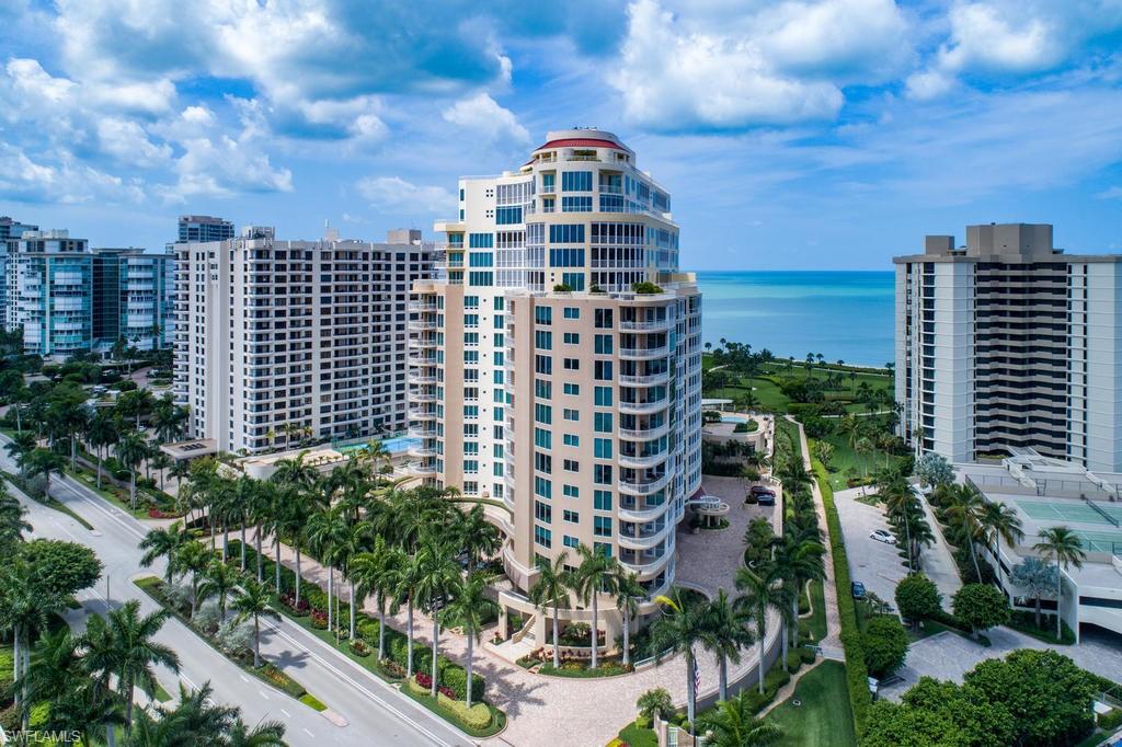 Perfectly situated to enjoy unobstructed views of the Gulf of Mexico and all of the incredible amenities of Aria and Park Shore, residence 902 is exquisitely appointed throughout with timeless and uplifting decor by Collins & DuPont. The highly coveted Residence Two plan features 4773 SFUA and three balconies with effortless flow through the open main living/dining areas, kitchen, home office, and split bedroom plan with spacious master suite, Jr. Master ('guest suite') and additional guest suite ('bed 3'). Enjoy 270-degree views of the beach and Gulf of Mexico over the sparkling pool and lush landscaping, or head downstairs to enjoy the private Aria amenities: state of the art fitness room, lounges, billiards and gathering spaces, pool and spa, and of course... the beach!
In addition to the amenities, the team at Aria provides 24 hour security & concierge services. Boat docks are available for purchase at the Venetian Bay Yacht Club. 902 includes the parking spaces 135 & 136 - the two closest to the lobby entrance in the secured covered parking garage! Storage locker included. HOA includes natural gas, water, and basic cable.
See confidential remarks for showing guidelines.