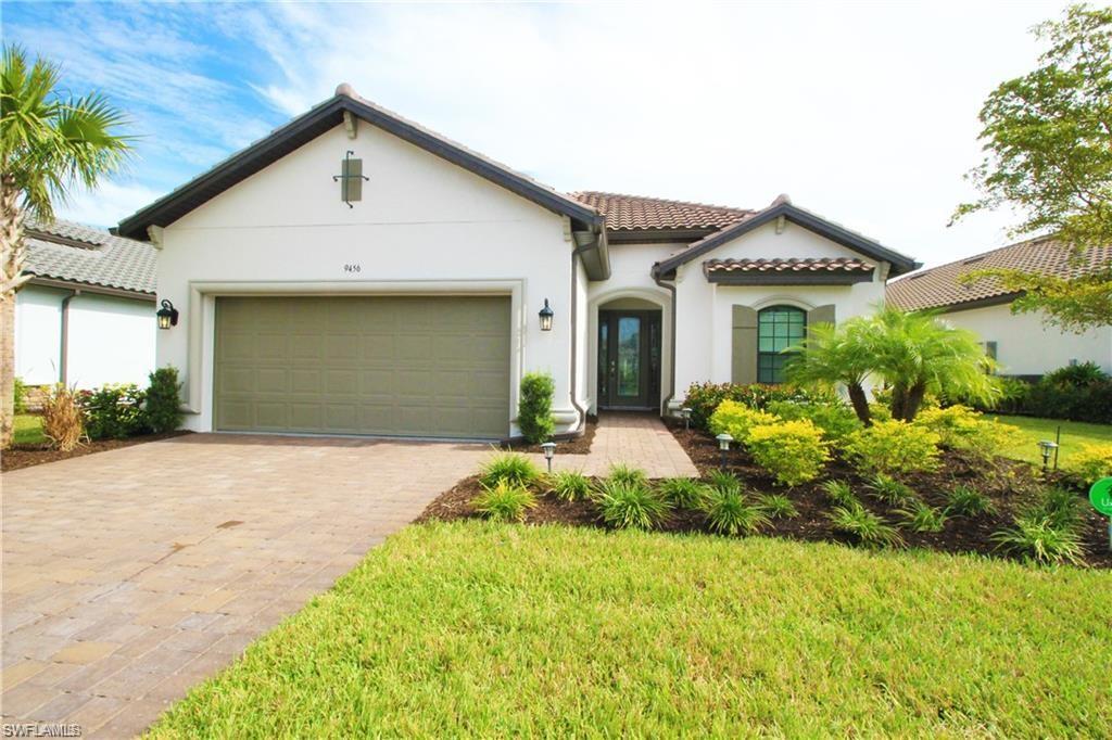 NOT AVAILABLE FROM JANUARY 2027 UNTIL APRIL 3, 2027.
9456 Montelanico Loop in Naples, Florida, is a splendid residence nestled in the heart of the luxurious Esplanade Golf and Country Club community. This exquisite home combines modern elegance with timeless Mediterranean architectural cues, set against a backdrop of lush, subtropical landscaping and serene lake views. The exterior of the property features a harmonious blend of rich, earthy tones, complemented by a clay tile roof and ornate ironwork, which evoke the romantic spirit of old-world Italy. Inside, the home boasts high ceilings and an open floor plan that seamlessly integrates living spaces, creating an airy and inviting atmosphere. Large, sunlit windows and glass doors open to expansive outdoor living areas, including a covered lanai and a meticulously maintained garden, perfect for entertaining or quiet reflection. The interior design reflects a sophisticated palette of neutral colors enriched by luxurious textures and fine finishes, making each room both comfortable and aesthetically pleasing.