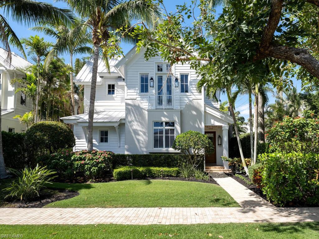 Mustique of Old Naples a great private location just steps for the 5th Avenue action. As you approach the front entry door you will notice the beautifully manicured garden. This stunning custom-built home by Waterside Builders was finished in the spring of 2014. And looks as new as the day the present owners bought. Custom finishes, gourmet Kitchen are just part of the highlights of this 4-bedroom 4 bath and 2 half bath pool home. first and second level entertaining areas featuring a fireplace and summer kitchen on the pool level. One block from Fifth Ave S. and a short 5 blocks to the beach. The 4th bedroom/cabana is a guest house over the garage with its own private entrance. Wow! This a must see. You will be amazed with the finishes in this beautiful residence that you will want to call your home.