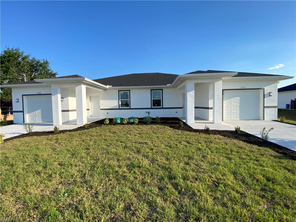 TWO BRAND NEW DUPLEXES , side -by- side, and a third duplex in the same area, ready to move in, available to sale separate or together as a package! Convenient Located in SW area of Lehigh Estates, quick access to SR 82, Colonial/Lee Blvd, shopping centers, banks, restaurants, golf course, Fort Myers International Airport and beautiful Beaches. New Construction, Custom Designed Duplex. Each unit feature 3 bedrooms, 2 bathrooms, large living area, indoor laundry, covered lanai and 1 car garage. Great open concept kitchen with white shaker style cabinets with eat in-island or breakfast bar, granite countertop and stainless steel appliances, tile throughout, large driveways. Available NOW! 5249-5251 and 5253-5255 Centennial and 3969- 3971 Sunset Rd. Lehigh Acres, Fl. 33971 have the same owner and can be sold together as a package. Great location and investment!