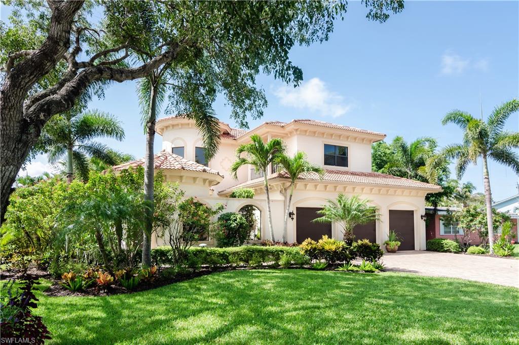 H.12971 -  Paradise found! Located in the heart of Olde Naples is where you will find this beautiful private oasis on a corner lot just minutes from everything that Naples has to offer. The Naples Beach Hotel, 5th Avenue, the pier, Naples hospital, Wynn's market, and some of the best eateries and shopping are just minutes away. Enjoy the tranquil secluded outdoor space or take a stroll to some of the finest beaches in the world. This home boasts over 3300 square feet of living space, three master suites, gourmet kitchen with gas, pool, spa, outdoor kitchen, three car garage and much more. This property also has an excellent rental history generating $15,000-$18,000 a month in season. If Olde Naples is where you want to be this one is worth a look!
