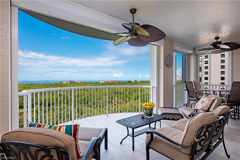 Experience breathtaking sunsets on the Gulf of Mexico from the spacious lanai of this 8th floor, furnished St Raphael residence with 9' ceilings. Enjoy a view of the Gulf from bedrooms, the living and dining areas and kitchen. The remodeled kitchen is a chef's dream with GE Cafe appliance package (induction range & microwave that is a convection oven & steamer), incredible storage, great counter space, beautiful lighting & a wine chiller. Porcelain flooring was installed in the great room and on the lanai providing the look of wood and the easy maintenance and durability of tile. Electric storm shutters protect furniture on the lanai of #808. Impact resistant glass on all windows and sliders throughout. New roof, new lanai railings, and new #808 HVAC installed in 2023 (new water heater in 2020). Incredible St Raphael amenities: 40’ x 80’ saltwater pool, 2 Har-Tru tennis courts, health club, concierge services, garage parking, and Guard at gate 24/7. Prime location - quick easy access to private Pelican Bay beach clubs (Restaurants on the beach and beach attendants who set up chairs & umbrellas. Access to kayaks, canoes, sailing, tennis, fitness).  NOTE: 2 small dogs/cats allowed.