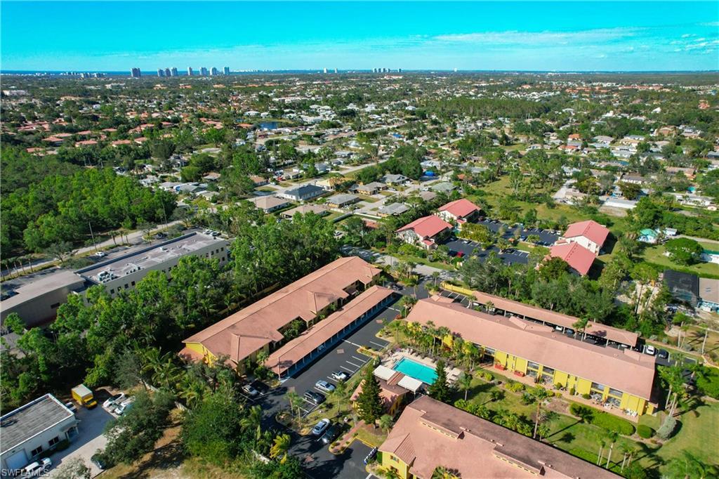 The best kept secret in Bonita Springs. The Citadel!  This quiet hidden friendly community features a pool and barbecue area. This turnkey updated condo is beautifully furnished and tastefully decorated. The Sellers did not short cut anything. The living/dining room has volume ceilings. The private screened lanai with hurricane shutter has almost new higher end furniture for you to relax with your morning coffee of enjoy the evening sunset. All other windows are new and high-impact. Short walk to your pool. Very low condo fees. If you're looking for a special property that is move-in ready and a short ride to beaches, shopping entertainment and only about 20 minutes from the airport, look no further. Please, only serious buyers should view this gem.