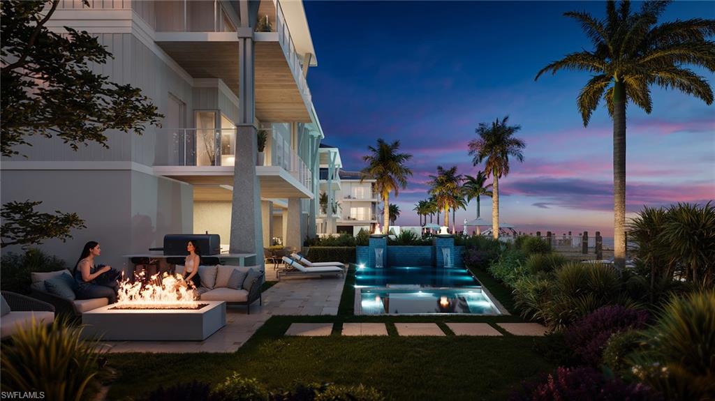 Introducing Harbour House, an exclusive new development on Gulf Shore Boulevard North—Naples’ iconic Miracle Mile—where condominium living is reimagined with the scale, privacy, and lifestyle of a custom single-family residence. With just 14 residences, Harbour House is uniquely defined by its private ground-floor Garden Retreats, each featuring a covered lanai, private pool, outdoor kitchen, and low-maintenance artificial turf—an extraordinary offering rarely, if ever, found in a condo setting. Residence 202 offers an impressive 4,663 total square feet, inclusive of over 1,000 square feet of private ground-level living space, creating a true indoor-outdoor lifestyle that feels more like a luxury home than a condominium. Every residence includes a private garage and private elevator, reinforcing the single-family feel while maintaining the convenience and low-maintenance benefits of condo living. Residences begin at 16’ elevation, offering enhanced peace of mind and elevated views. Harbour House is comprised of three boutique buildings and is built and developed by Borelli Construction of Naples, a family-owned company with decades-long roots in the community, Harbour House reflects a longstanding commitment to craftsmanship, relationships, and thoughtful development that has helped shape Naples’ residential landscape. Architecture by MHK Architecture delivers timeless coastal design, while the private Garden Retreats are designed by OPI: Outside Productions Inc. Interiors are curated by R & Co. Designs, with furniture packages available for a seamless, move-in-ready experience. Each residence is delivered complete with hardwired motorized shades, lighting control systems, built-in speakers, fully built-out closets, designer trim work, and curated light fixtures. Situated on a wide bay, Harbour House offers an exceptional waterfront lifestyle with 11 optional boat slips accommodating up to 38-foot vessels and a dedicated kayak launch. Enjoy quick access to the Gulf of Mexico within minutes, making spontaneous sunset cruises, fishing excursions, and beach hopping effortlessly part of everyday life. When you return home, residents can gather on a stunning over-the-water amenity deck and bask in Naples’ celebrated climate. In addition, six private waterfront cabanas are available for exclusive resident use, creating a resort-style extension of each home. The community is pet friendly and ideally located near premier shopping and dining, with Lowdermilk Park directly across the street for effortless beach access. Residence 202 also features two private balconies, providing additional outdoor living and tranquil bay breezes. Harbour House represents a rare opportunity to enjoy the privacy, scale, and craftsmanship of a custom home—paired with the ease and sophistication of luxury condominium living—on one of Naples’ most coveted waterfront corridors. One or more photo(s) has been virtually staged, AI generated or rendered.