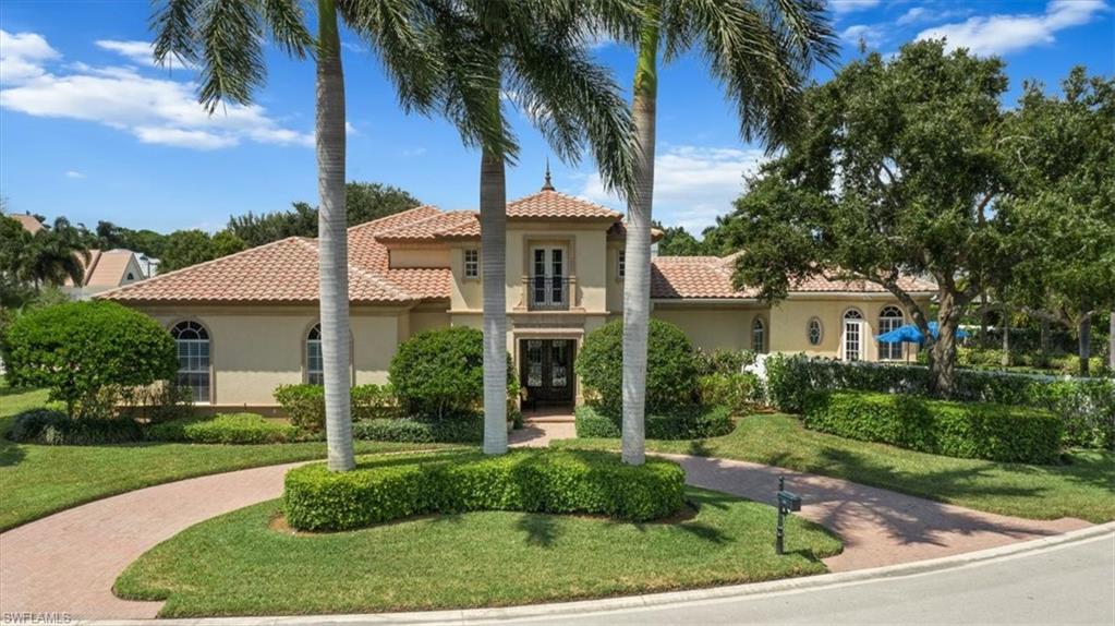 H7078 - This unique, stylish, very livable home is a rare gem! The graciously proportioned rooms have 14 ft ceilings and extensive crown moldings, and the elegantly remodeled heated pool, spa and travertine decks provide a perfect outdoor, secluded oasis for your Florida lifestyle, complemented by an adjoining guest cabana with morning kitchen and bathroom and a covered lanai. The master suite and 2 guest suites are on the 1st floor with a 3rd guest suite on the 2nd floor. The gourmet kitchen includes a Viking Professional gas range, second GE Monogram wall-oven, 2 Bosch dishwashers, living room has a fireplace, butler’s pantry with wine cooler and so much more! Impact glass/storm protection throughout, 4 recent HVAC systems, 100% concrete block construction and a 3-car garage, the property is on a large, private lot in a desirable area of Pelican Bay, close to world-class shopping at Waterside shops, musical events at Artis Naples, and the Baker Art Museum. All Pelican Bay owners have access to 2 beach-front restaurants, 3 miles of white sand beaches, active tennis programs, a full-service workout facility and an active community center with a full calendar of social activities.