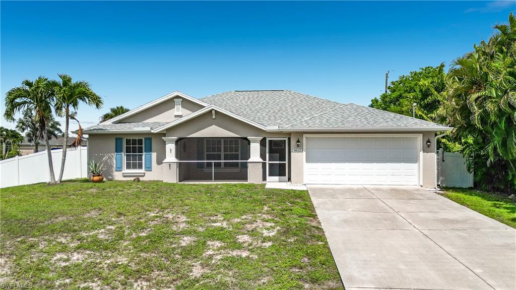 Welcome to your dream home. This stunning 3BR, 2BA with 2 CAR GARAGE single family home is situated a 0.26 oversized corner lot in the SW Cape. This home is NOT IN A FLOOD ZONE and ALL ASSESSMENTS PAID. It comes with a NEW ROOF (2023), NEW SALT CELL IN POOL AND SPA (2024), NEW POOL HEATER (2024), NEW KITCHEN QUARTZ COUNTERTOPS (2022) NEW KITCHEN APPLIANCES (2022), AND NEW VINYL FENCING AROUND ENTIRE YARD WITH 2 GATES (2024). All bedrooms have been upgraded with new waterproof laminate wood flooring, and the primary bedroom features a spacious updated bath with a large tile shower and two bedrooms have walk in closets. Nice tile throughout the rest of the home. Don't miss this incredible opportunity on this TURNKEY home.   Motivated sellers are ready to welcome you to your new home! Call today to schedule a tour of this well maintained property that is easy to show.