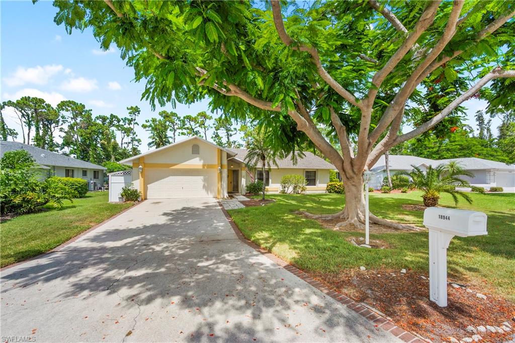 PRIME THREE OAKS LOCATION WITH LOW HOA. This 3 bed / 2 bath pool home had recent updating completed throughout the kitchen and master bathroom. The large covered lanai with pool is perfect for entertaining. Other upgrades include accordion storm shutters, BRAND NEW roof, new water heater, newer HVAC, SS appliances, resurfaced pool, and wood plank tile in all bedrooms. The pool cage and screen was recently remounted and re-screened entirely. The home is concrete block structure with city water/city sewer. No flood insurance required. This home was designed to have an open and split floor plan, providing comfortable living spaces and privacy. Pine Run is a charming community minutes away from A-rated schools, I-75, Gulf Coast Town Center, Miromar Outlets, Three Oaks Park with Tennis, Pickleball, Volleyball, FGCU, award winning beaches, restaurants, entertainment, and more.