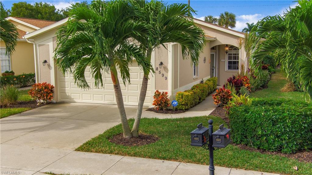 Welcome to 8599 Ibis Cove Cir, a single-family home nestled in Urban Estates of Naples, FL. Step inside this exquisite abode and be captivated by its design and attention to detail. The interior features of this home are sure to impress you. Previously used as a vacation retreat, it radiates tranquility and warmth. The newer HVAC system ensures optimal comfort, while the high ceilings create an airy ambiance. Split bedrooms provide privacy and flexibility. The exterior features are equally enchanting. The screened lanai provides a serene setting. The roof, replaced in 2019, ensures durability for years to come. Immerse yourself in the heated in-ground swimming pool. Beyond the confines of your private retreat, a wealth of amenities awaits you. A BBQ area, billiards room, business center, clubhouse, community pool, community room, community spa/hot tub, exercise room, library, play area, tennis court, and underground utilities ensure that your desires for recreation, relaxation, and convenience are effortlessly met. This move-in ready masterpiece is ready to embrace you and your dreams. Contact us today to schedule a private tour.