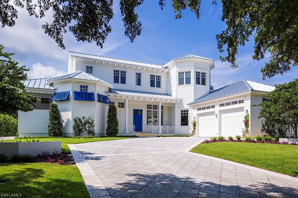 This just completed, navigable waterfront home at 580 16th Avenue South, in Naples’ Aqualane Shores, was built by contractor, Winfield Building & Development Company, Inc. and designed by celebrated Architect, Jerry De Gennaro. Spacious first floor master suite with sitting room. Two additional bedrooms on the second floor. Captivating ceiling design and spatial relationships in the living, dining, and kitchen areas enhance an open Florida lifestyle for both family and guests. Well-appointed private office. Private outside pool and dining areas are as aesthetically distinctive as they are functionally luxurious.