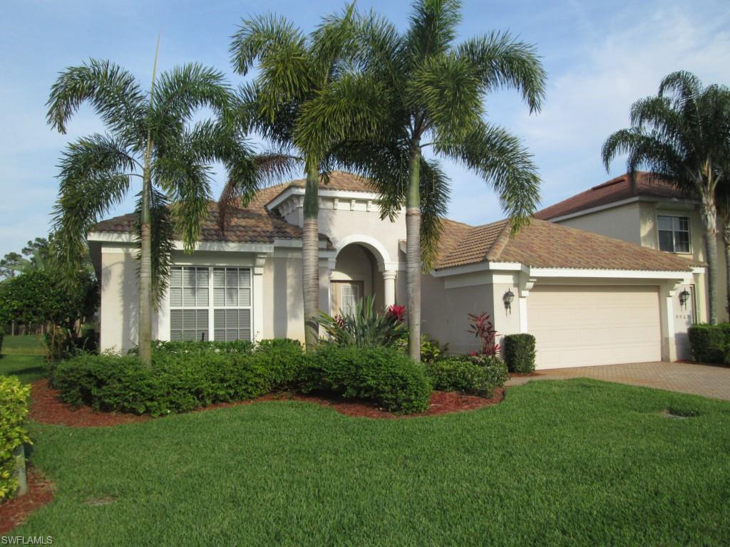 Most desirable Cayman model in Colonial Country Club.  This is the largest single family one story home built in CCC - Bundled Golf Included.  This beautiful home has an easterly view of the lake and 12th hole green.  Three bedrooms, plus a den with French doors, formal dining room, large master suite, laundry room, and mud room.  Remote control hurricane shutters on lanai, wireless control for spa, reverse osmosis in kitchen. Features 18 hole championship golf course with 5 sets of tees, tennis program with 10 courts, pickle ball, resort style pool plus 6 more, driving range, chipping and putting practice areas, state of the art fitness center, aerobics room, massage therapist, library, 14,000 sq ft clubhouse with fine dining, weekly entertainment and sports bar.  You can be as busy as you want living here, or just relax in your stunning heated pool and spa.  10 minutes to Fort Myers International Airport, close to Red Sox and Twins training camps, shopping, and dining. CDD is included in Total Real Estate Taxes.  Owner will leave all furnishings - turn key.