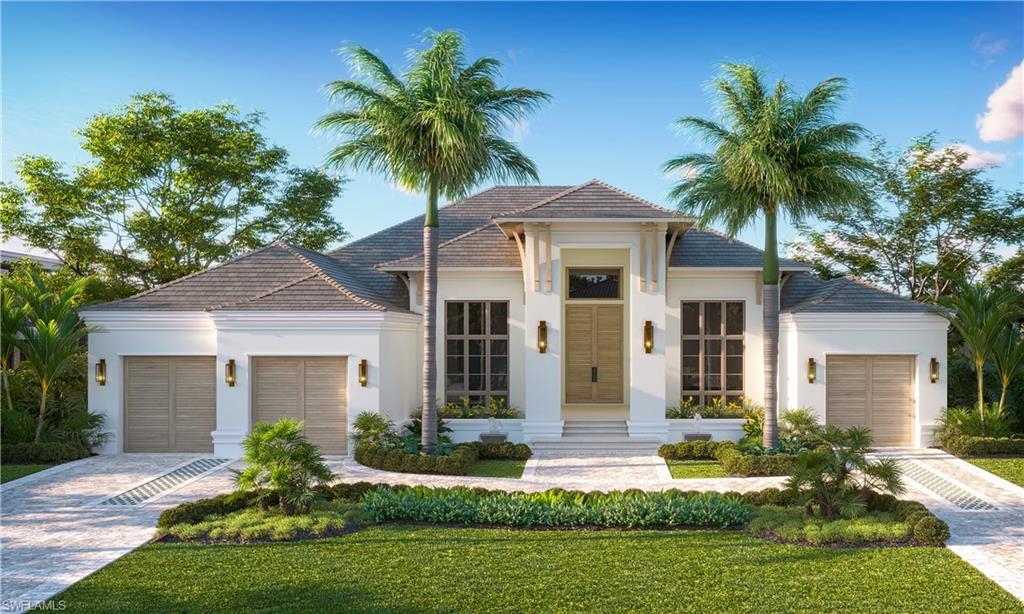 Now under construction in the highly sought-after Park Shore neighborhood of Naples, this exceptional waterfront estate by Borelli Construction, a premier luxury builder in Naples, is perfectly positioned on the blue waters of Venetian Bay with Gulf access and a brand-new seawall. Designed by Unique Hite Designs with pool and hardscape by Outside Productions International and curated interiors and furnishings by Carrie Brigham Design, this one-level residence offers over 5,000 square feet of refined living space and is estimated for completion in January 2027. The thoughtfully designed floor plan includes five en-suite bedrooms, a dedicated office, and two half baths, including a well-appointed pool bath with generous storage for towels and outdoor essentials. A spacious great room concept anchors the home, featuring a wet bar, custom dining room built-ins, and detailed stonework, all oriented to capture sweeping water views. The chef’s kitchen is a showpiece, highlighted by a brick and stainless steel hood, French blue Lacanche range, two 36-inch Sub-Zero over-under refrigerator/freezers, Wolf convection and steam ovens, and a built-in Miele coffee system. Interior appointments include wide-plank European white oak flooring, extensive trim and ceiling detailing, designer plumbing fixtures, and a fully integrated Crestron home automation system controlling built-in speakers, security, cameras, hardwired shades, and Lutron lighting. A whole-house generator and 1,000-gallon underground propane tank provide peace of mind. Outdoor living is equally impressive. The covered lanai features a fully equipped outdoor kitchen with Alfresco grill and pizza oven, island bar seating, fireplace, and protection from screens and shutters. The resort-style pool design seamlessly connects the entertaining areas to the bay, incorporating stepping stones, a sun shelf, sunken fire pit, and tranquil water features. An oversized lot offers rare grassy yard space, and your boat can be docked in your backyard for quick access to the Gulf of Mexico. Ideally located near Sea Gate Beach and Park Shore beach access, and just minutes from premier shopping and dining at Waterside Shops and Venetian Village, this residence represents an extraordinary opportunity to own a newly constructed waterfront estate in one of Naples’ most desirable coastal communities.
