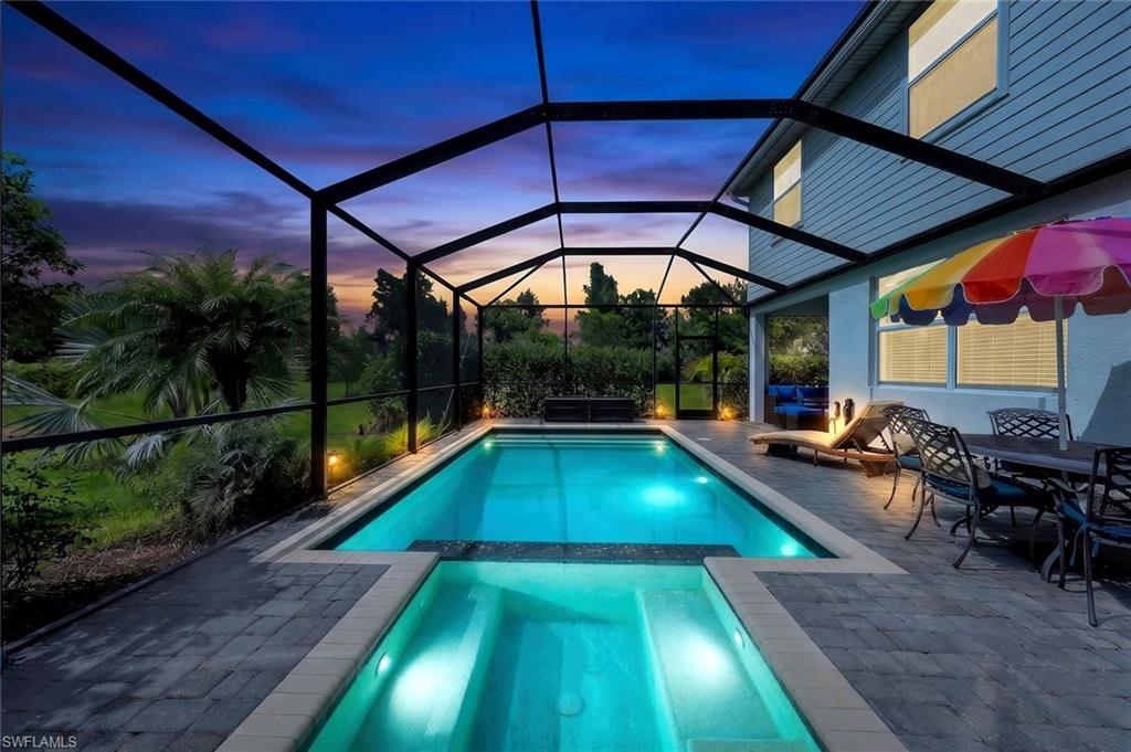 **Space, Privacy, 3 car garage, plus Heated Pool & Spa—This One Has It All!** Built in 2022
Welcome to the sought-after Monte Carlo floor plan at 2159 Hamlin St in the gated community of Orange Blossom Ranch located in the Orange Tree section of Naples Florida! Perfectly situated at the end of a quiet dead-end street, this western rear exposure home offers the privacy you've been looking for while delivering about 3243 sq feet of thoughtfully designed living space. 5 bedrooms, 3 bathrooms, a large upstairs bonus room plus a 3-car tandem garage. There's room for everyone—and everything. The extended tandem garage provides approximately 40 feet of depth, making it ideal for extra storage, a home gym, workshop, or even storing a boat or other recreational toys.
Inside, the grand entry welcomes you with a formal dining room and sitting area before opening into the heart of the home. The spacious kitchen features abundant cabinetry, generous counter space, and overlooks the main living area, making it perfect for entertaining or everyday living. Step outside through the sliding glass doors to your own backyard retreat featuring a covered sitting area,  heated pool and spa, with additional privacy landscaping perfect for relaxing after a long day or hosting family and friends year-round. Last lot on the street means extra green space for you! A first-floor bedroom with its own full bathroom offers the perfect setup for guests, in-laws, or a private home office. Upstairs, you'll find 4 additional bedrooms, including the primary along with that oversized bonus room that can easily serve as a media room, playroom, or second family room.
At the resort-style community of Orange Blossom Ranch, residents enjoy exceptional amenities including multiple pools, a clubhouse, fitness center, tennis and basketball courts, playgrounds, sidewalks, and best of all-low HOA fees!! All just minutes from shopping, dining, groceries, parks, and Collier County's top-rated schools.
If you've been searching for a home that combines space, functionality, privacy, and resort-style living, this Monte Carlo end of street spacious pool home is one you won't want to miss! Well maintained, super clean, light and bright, this home truly offers all the perks of Naples lifestyle and living at a great price!