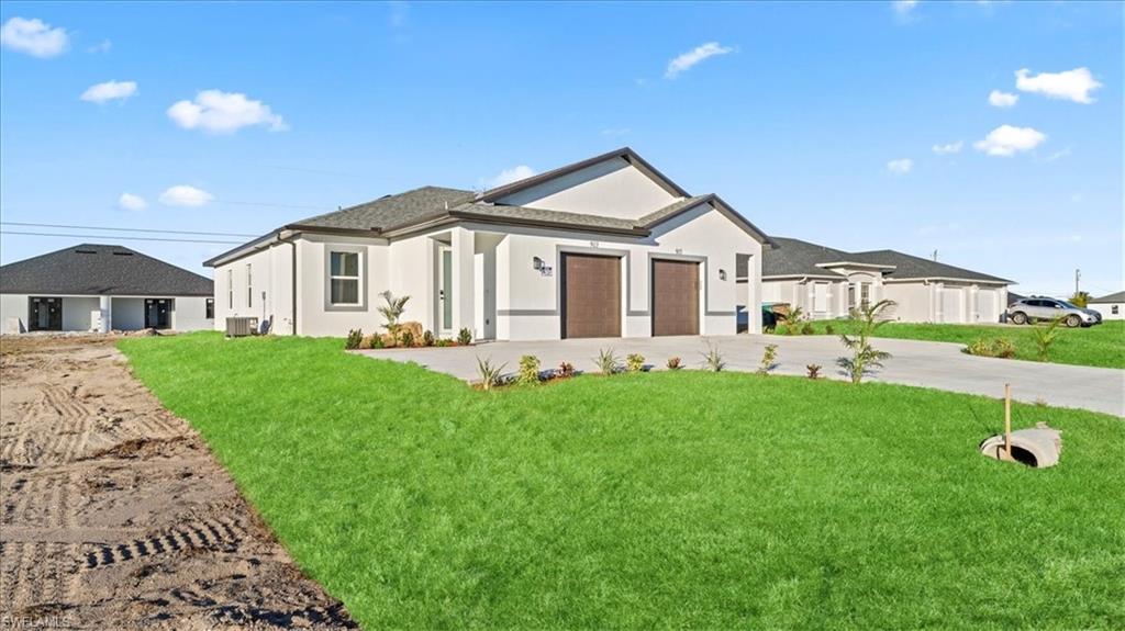 One or more photo(s) has been virtually staged, AI generated or rendered.  Brand new 2026 construction duplex in Northeast Cape Coral — the perfect investment opportunity! Each unit features 3 bedrooms, 2 full bathrooms, and a modern open-concept layout with quality finishes throughout. Connected to city water and city sewer — no well, no septic. No HOA means no restrictions and no extra fees, giving you full flexibility as an owner. Live in one unit and rent the other, or lease both for strong rental income in one of Florida's fastest-growing markets. Whether you're expanding your portfolio or stepping into real estate investing for the first time, this turnkey new construction duplex checks every box. Don't miss this rare opportunity — schedule your showing today!