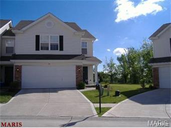 3 bedroom Townhouse with 2 car garage. Situated on cul-de-sac lot with huge private back yard and 20x15 patio. Open floor plan features great room with lots of windows, powder room with pedestal sink. Really nice kitchen with oak cabinets, open soffits, pantry, microwave & electric stove. Sliding door to patio. 3 really nice size bedrooms. Full bath and laundry on second floor. Master features a 10x15 walk in closet, master bath features glass surround in shower and additional shelving. Covered porch & coach lights. Lease includes association fee, & pest control. Convenient location. Close to parks, Hwy 40 & 70 Location: End Unit