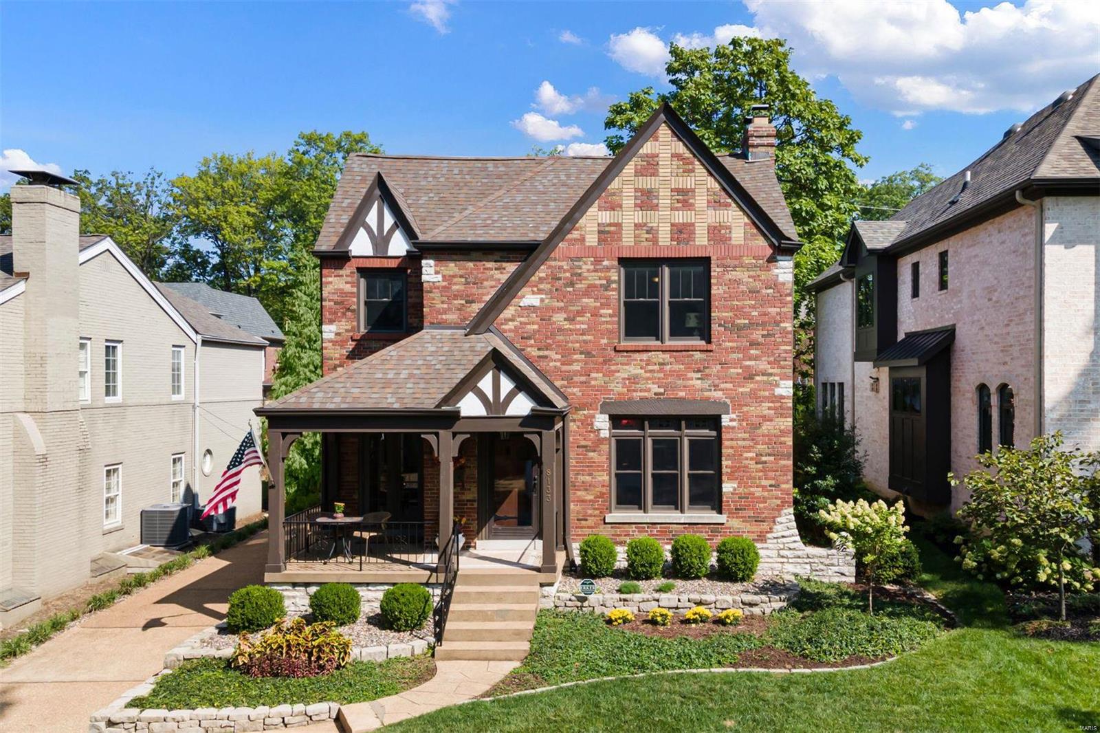 In this fabulous Clayton Gardens home, Old World charm meets today’s bright & open style. W/in steps of downtown Clayton, this immaculate home boasts a sought-after covered front porch for your morning coffee. A recent renovation & 2-story addition provide an open floor plan. French doors, stained glass windows, intricate moldings, lightly painted walls & hardwood floors throughout the 1st floor. Charming dining & living rooms transition into large hearth room/kitchen. Gourmet kitchen features custom cabinetry, high-end stainless steel appliances, granite countertops & large island for family to gather. A 2nd floor w/ two sizable BR, a full BA & an expansive primary suite w/ coffered ceiling, recessed lighting & French doors to balcony overlooking the backyard, BA has a jacuzzi tub, large walk-in shower & spacious closet. LL includes a playroom & living area, large laundry space w/ new washer/dryer. A manicured backyard oasis w/ hot tub & detached 2 car garage suited for entertaining.