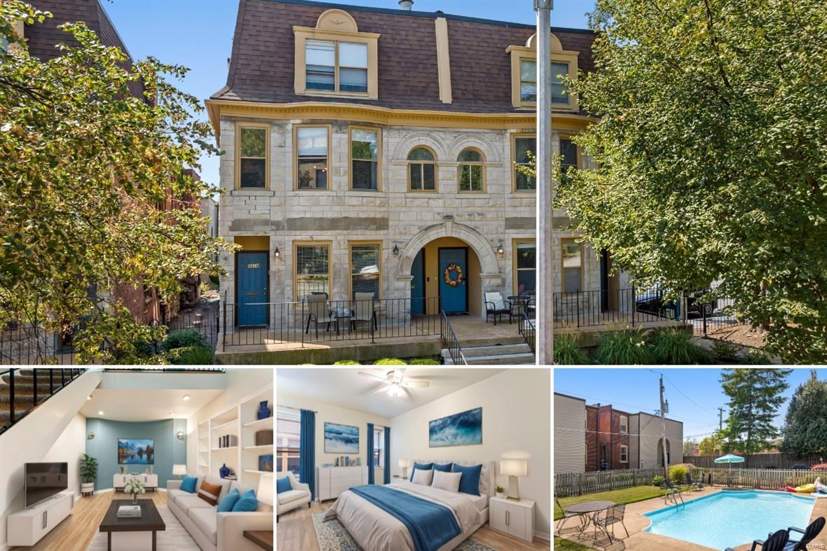 Welcome to this 2 bed, 2 bath, 1500 sq ft historic townhouse located in the heart of the Central West End, within walking distance to restaurants, shops, SLU, BJC, Children's Hospital, Forest Park and more! Experience more fine dining and culture at nearby Grand Center & the Cortex with easy access to highways and downtown. This condo is light and bright with laminate flooring, soaring ceilings and cozy built-ins. The kitchen boasts granite countertops & stainless steel appliances. A cozy loft space on the upper level brings in tremendous light & would make a convenient office/flex space. The spacious primary bedroom suite has two vanities and a walk-in closet. There's private laundry with washer/dryer for your convenience, separate dining, a second bedroom, half bath as well as secure parking. Enjoy the front porch year round and inground pool! Don't miss this opportunity to own your own piece of real estate in one of the most desirable locations in St. Louis! Location: City, Corner Location, End Unit, Ground Level