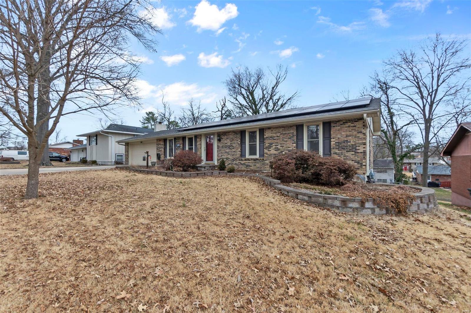 Check all the boxes with this all brick ranch home tucked away inside Alma Schrader School District. Cozy up to the woodburning fireplace or entertain guests in your spacious fenced-in backyard. 3 full bathrooms, primary bedroom with en-suite bathroom & walk-out basement. Property includes a chain link fence & 10x14 shed. New HVAC (heat pump/furnace) & water heater installed Oct 2022. Solar array installed March 2023 resulting in a utility bill (gas & electric) of $65/month which comes with a transferrable warranty that expires Dec 17, 2047. Possible 4th bedroom in basement. (Seller recently quoted a price of $1,000 for replacement of the windows needed to meet that requirement.