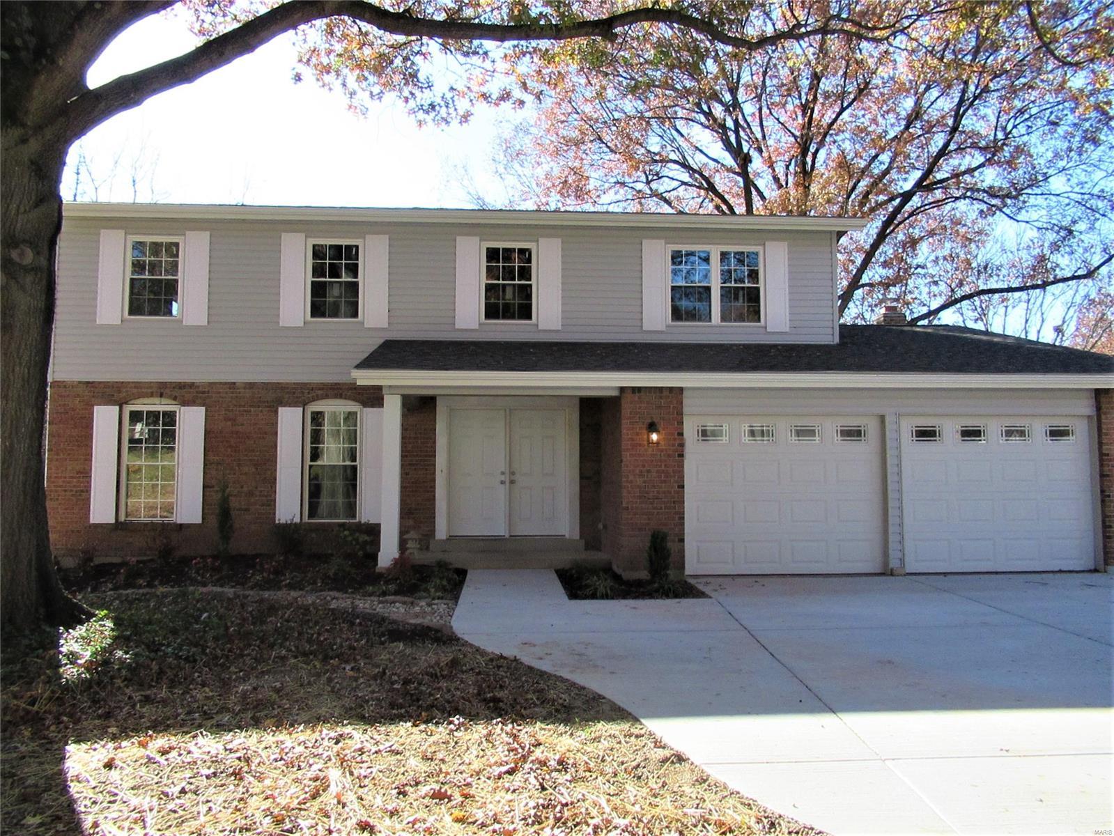 Here is your chance for a pristine 2-story in Manchester.  Minutes from shopping, entertainment and restaurants.  Prime location on a cul de sac near MO 141 and Big Bend offers easy access to major highways.  Close to daycare, schools and the St Louis County public library.  Less than 10 minutes from Queeny, Castlewood and Lone Elk Parks.  Updates include newer roof, soffits, windows, six panel doors, 2nd floor laundry, driveway and patio.