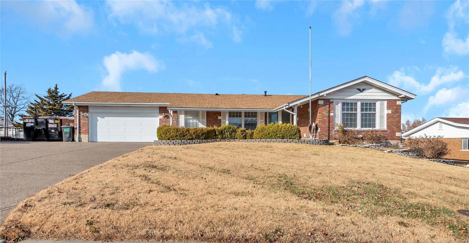 Fabulous opportunity in the Orchard Farm School District. Well maintained brick ranch in sought after Mamelle Hills Sub with some of the best built homes in St Charles County. Home features a formal living room with beautiful wood floors which are throughout most of the home and a spacious family room with fireplace. Kitchen is a chef's delight with a breakfast bar, pantry stainless appliances, custom cabinetry and good size breakfast room. Inviting sunroom off breakfast room with access to large fenced yard.  3 spacious bedrooms. Master offers a large closet. Huge Main floor mudroom/laundry. Lovely covered patio. Expansive Extended Aggregate driveway. Newer HVAC and Roof. All of this is just minutes from Hwy 370 and 270. Additional Rooms: Mud Room