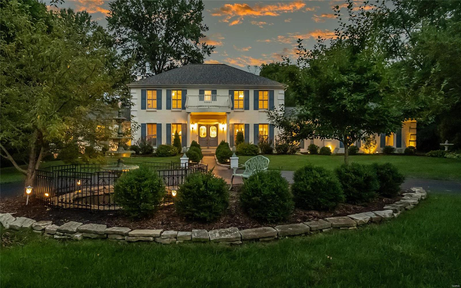 This gorgeous, two-story brick colonial is a must see! The enormous, renovated gourmet kitchen, custom cabinets, lots of storage, quartz countertops, tile backsplash, a large island, large commercial gas range, eat-in area w/built-in bar & beverage w/wine refrigerator, perfect for entertaining! The large sunroom off the kitchen gives you a spectacular view of the amazing custom pebble-tec pool, & professionally landscaped backyard, with hot tub, custom patio & lighting. This gorgeous home features a dramatic floor to ceiling full masonry fireplace, in the vaulted family room. There is a large first floor suite, with a huge closet, remodeled bath w/large Jacuzzi tub & separate shower. Upstairs has four large bedrooms 2 full baths, office with built-ins. The finished basement with large rec room, fireplace, bedroom, full bathroom, & plenty of storage. Home sits on a level 1.15 acre lot w/large circle drive & side entry oversized 3 car garage, sprinkler system & custom fountain. Additional Rooms: Mud Room, Sun Room