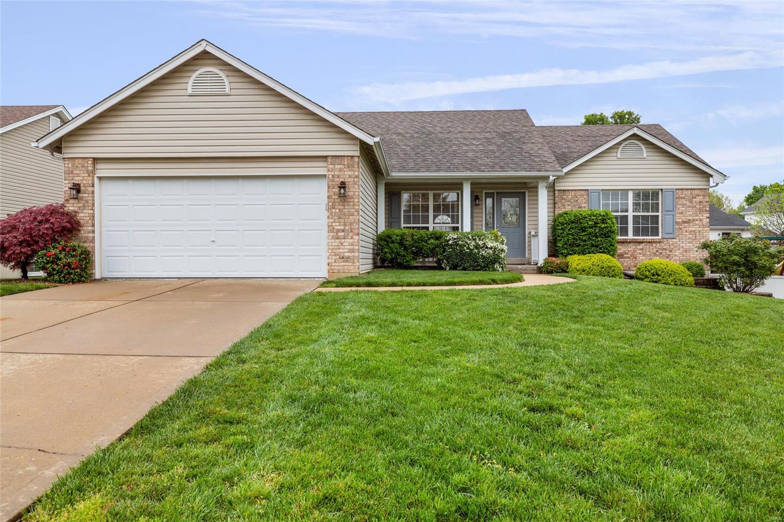 Welcome home!  This beautiful open floor plan ranch is move-in ready.  Hardwood floors flow seamlessly through the Great Room, Dining Area, Foyer and Hallways.  The kitchen and breakfast area have durable ceramic floors and lead to the composite deck and fenced yard through french doors.  The master suite has a walk-in closet, double vanity sinks, whirlpool tub and separate shower.  The main floor laundry is conveniently located with entry to the garage.  The finished basement is perfect for entertaining with its spacious family room, game room, bar, sleeping area, half bath and storage with large sturdy shelving.  Knaust park is just a short distance in the neighborhood.  Convenient location with close proximity to Highway K, 40, 70 and 364.