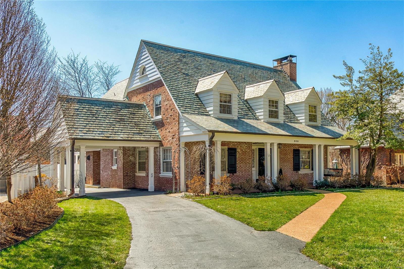 Incredible opportunity awaits you in Clayton's desirable Polo neighborhood! Exquisite Cape Cod has a center hall plan with beautiful architectural details. The 1922 integrity of this home is intact but there are many thoughtful updates. Living Room has a fireplace and opens to a 22 x 9 Sun room for easy entertaining. Kitchen has custom cabinetry with top of the line stainless steel gourmet appliances which opens to a Family Room with a fireplace. Dreamy master bedroom has a fireplace and newer custom walk in closet and bath! The recently renovated lower level has a wet bar, fridge, dishwasher and versatile full bath - perfect for extra guests, kiddos and pets. The rear terraced hardscaping is magazine quality. All of this PLUS, an electric vehicle charging unit in the garage. Additional Rooms: Sun Room