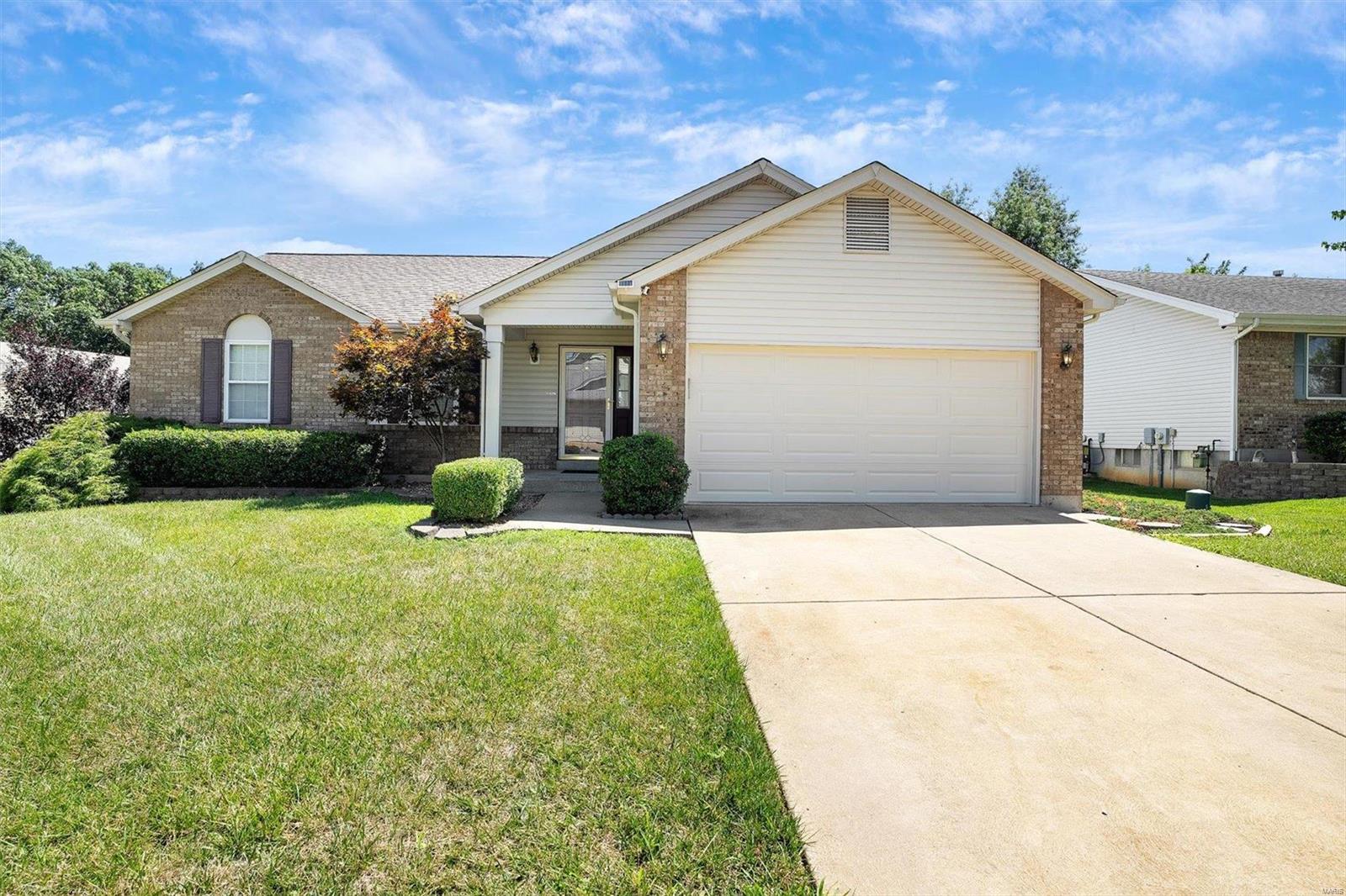 Welcome to 1435 Venus Drive, a stunning home on a corner lot in the heart of St. Peters! This beautifully maintained property boasts an above-ground pool with a wraparound deck, perfect for summer relaxation. The kitchen is a chef's dream, featuring 42-in cabinets, quartz countertops, a tile backsplash, and stainless steel appliances. You'll love the warmth & charm of hardwood floors throughout the main level. Retreat to the primary bedroom suite, complete with a luxurious jet tub in the primary bathroom. The fully fenced yard offers privacy and space for outdoor activities. The full unfinished basement with a bathroom rough-in provides endless possibilities for customization. Located 2 miles from St. Charles Community College and close to Hwy 94, 364, 370 & I-70 for convenient access. Restaurants & shopping are just down the road, too. Don't miss the opportunity to make this exceptional property your own! Information pulled from various sources. Buyer to verify all MLS data.