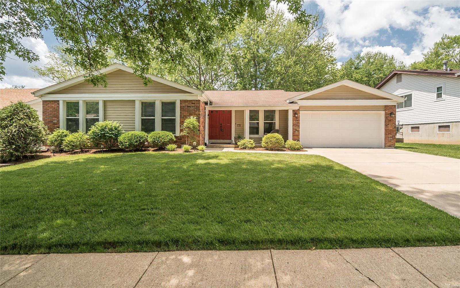 Don't miss your opportunity to own this beautifully updated ranch in the highly sought after Parkway School District! Backing to lush trees & common ground, the private backyard offers a large aggregate patio creating a gorgeous oasis, perfect for relaxing or entertaining friends & family. A large covered porch welcomes you home as you step into the inviting foyer flanked by the formal dining & living rooms. Gleaming hardwood floors extend throughout the main living spaces of this open floor plan. Updated kitchen offers cabinetry w/molding, sprawling granite counters & convenient breakfast room. The lavish master en-suite offers the perfect retreat complete w/a jacuzzi tub, seamless glass shower, huge walk-in closet & an add'l double closet. An entertainer's delight, the loft-style lower level is a dream! Stained concrete floors, full bath, billiards area, large family room & bar area are just a few of the desired features to be found. Easy access to hwys, shops, & amenities!