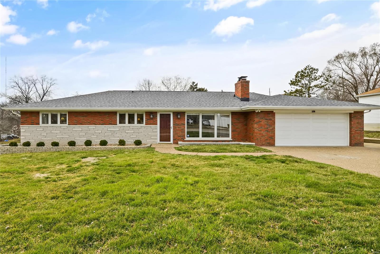 Pride of ownership abounds in this beautifully remodeled 3BR, 3 FULL Bath, brick ranch, located in the award winning Lindbergh School District. No expense spared in the nearly $250K makeover which includes: roof, gutters, Pella windows & front door, Bilco basement door, exterior light fixtures, landscaping, complete interior painting, LVT flooring entire main level and finished basement, interior light fixtures, stainless steel LG kitchen appliances (Refrigerator included), custom kitchen cabinets, quartz counter tops, tile backsplash, kitchen sink, disposal, custom window treatments throughout, Top of the Line Maytag Washer & Dryer, plumbing fixtures, and the list goes on... PLUS - Finished walk-up basement w/built in Bar and a 2nd fireplace. Huge 23x17 covered brick patio. Over 2800 sqft of total living area. All of which sits on a LEVEL nearly 1/2  acre lot. Walk to Grants Farm, or drive two minutes to your favorite restaurants and grocery stores. Luxury Lindbergh Lifestyle!